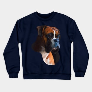 Boxer dog portrait painting Crewneck Sweatshirt